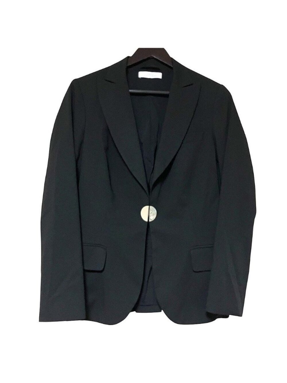 Versace Collection Front Medusa Peak Lapel Stretch Tailored Jacket Black 46